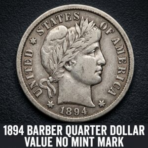 1894 Barber Quarter Dollar Value No Mint Mark What It's Worth Today