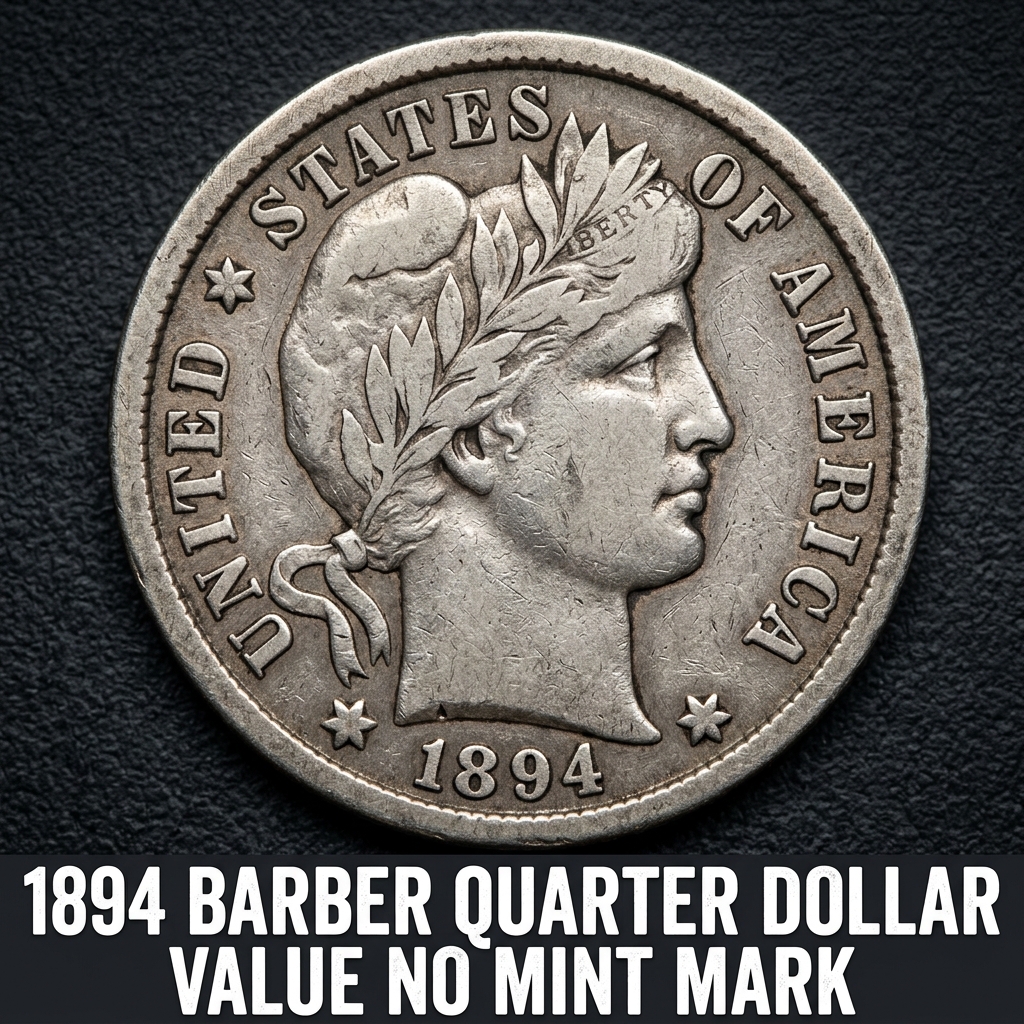 1894 Barber Quarter Dollar Value No Mint Mark What It's Worth Today