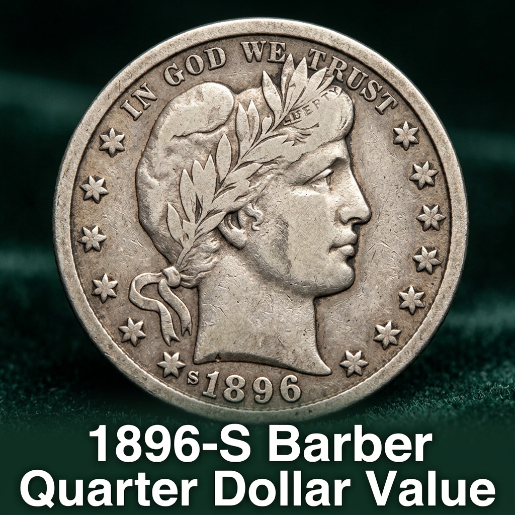 1896-S Barber Quarter Dollar Value and What It's Really Worth Today