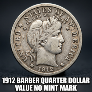 1912 Barber Quarter Dollar Value No Mint Mark — What It's Really Worth Today