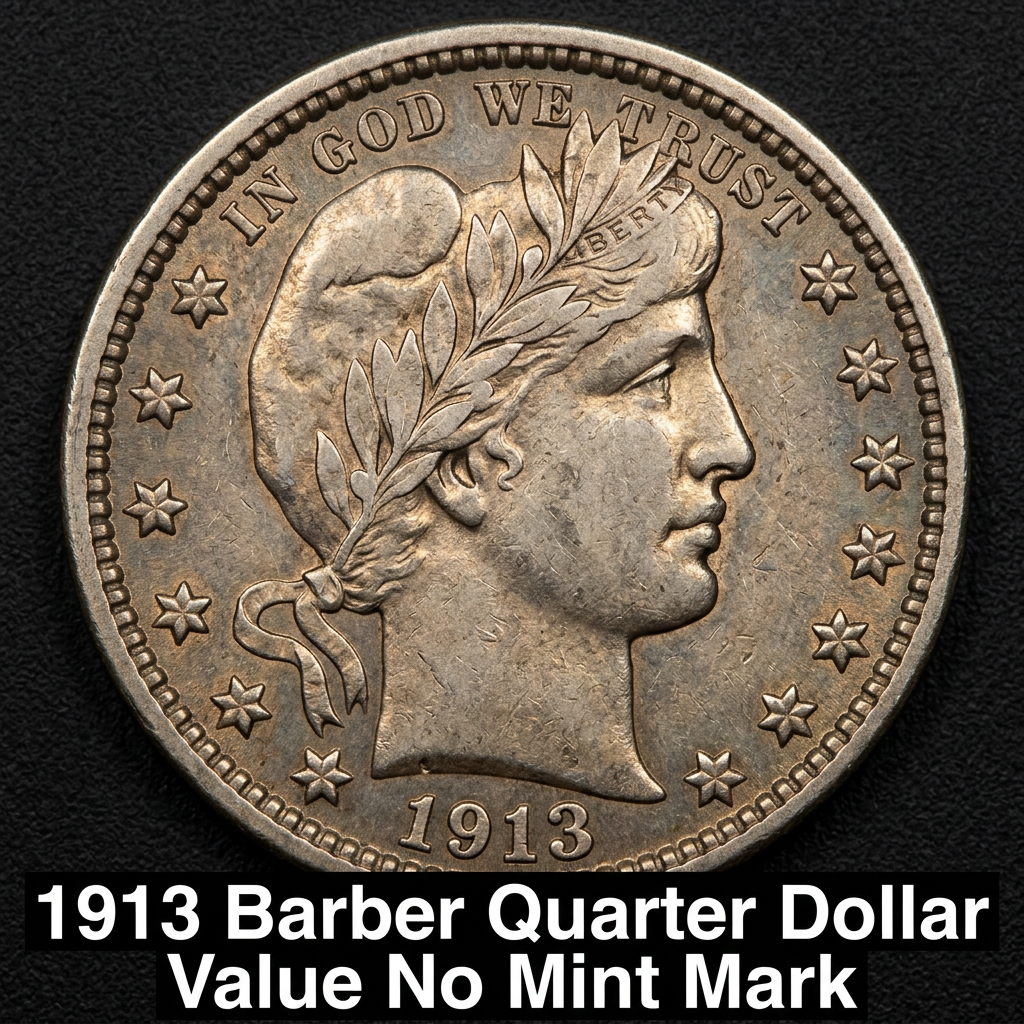 1913 Barber Quarter Dollar Value No Mint Mark What Is It Worth