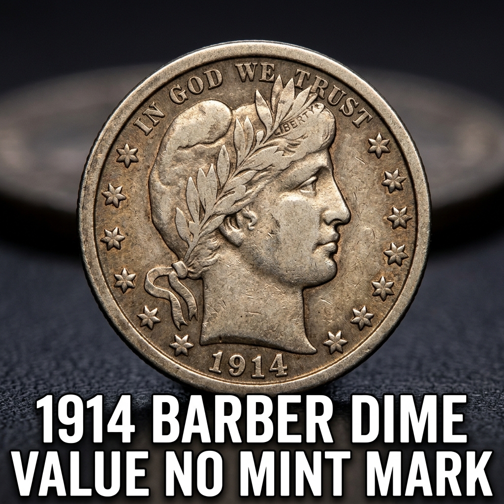 1914 Barber Dime Value With No Mint Mark What It's Worth Today