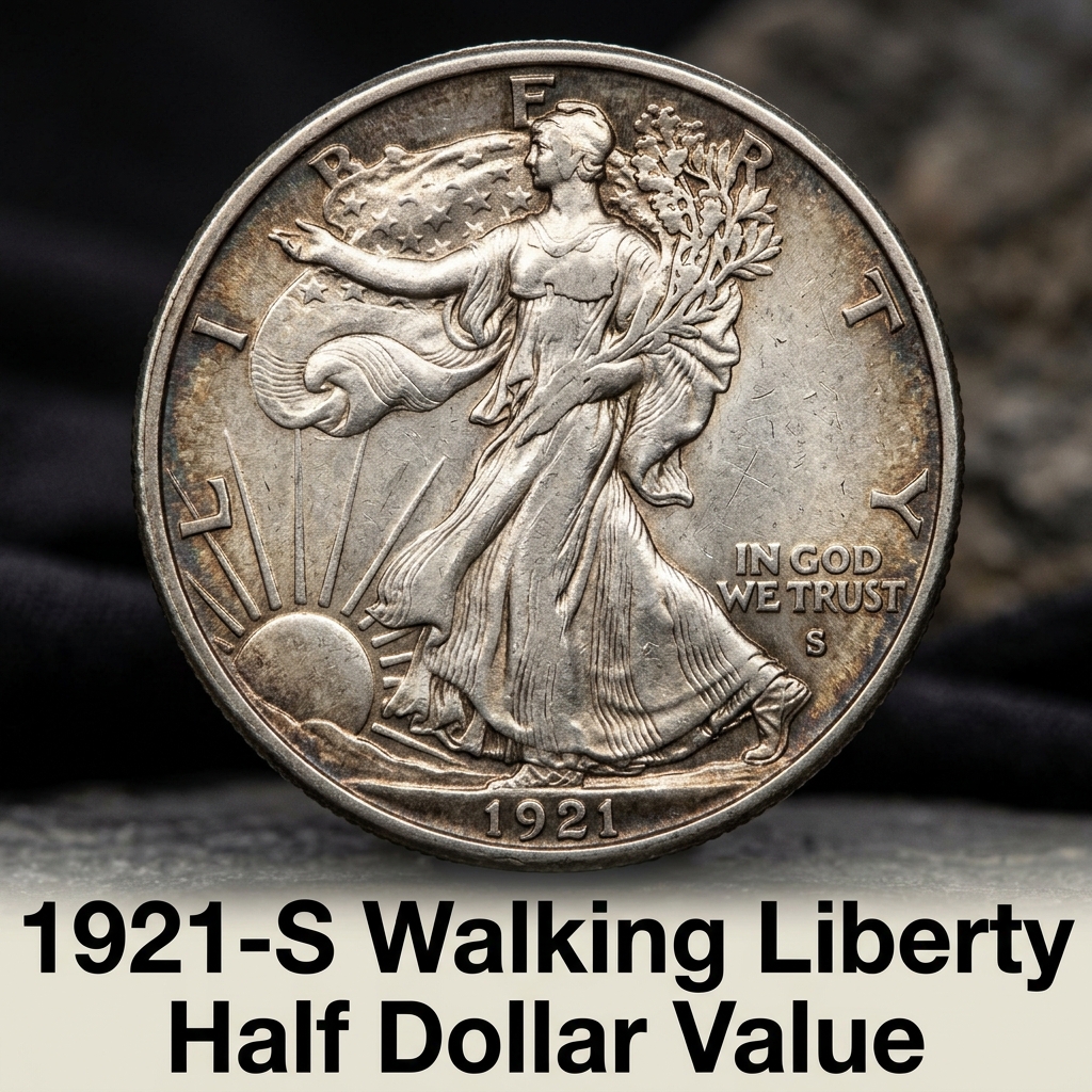 1921-S Walking Liberty Half Dollar Value and What It's Worth Today