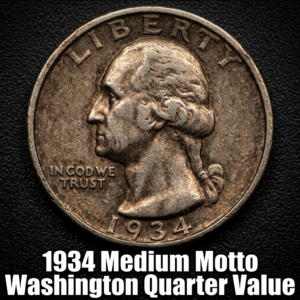 1934 Medium Motto Washington Quarter Value and What It's Worth Today