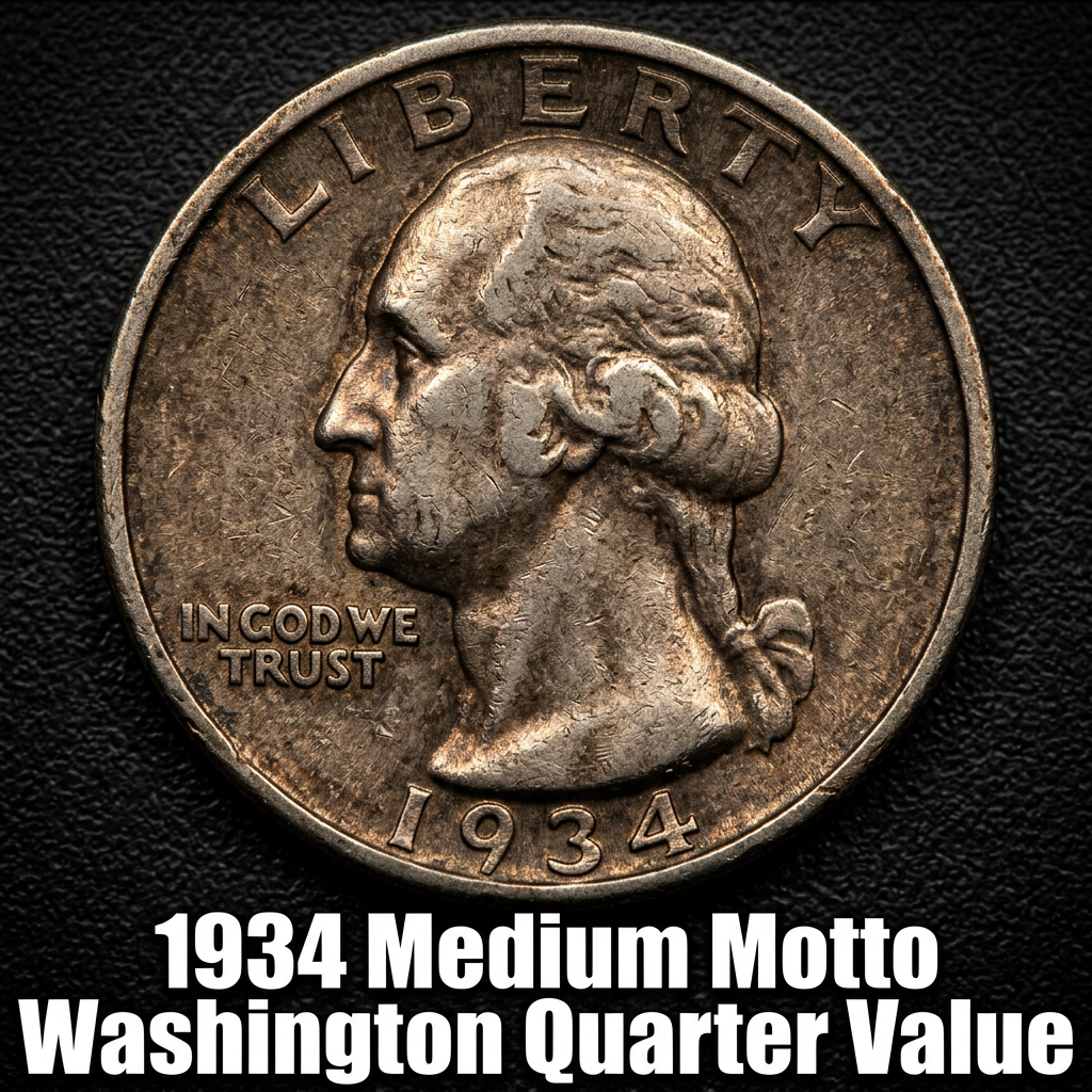1934 Medium Motto Washington Quarter Value and What It's Worth Today