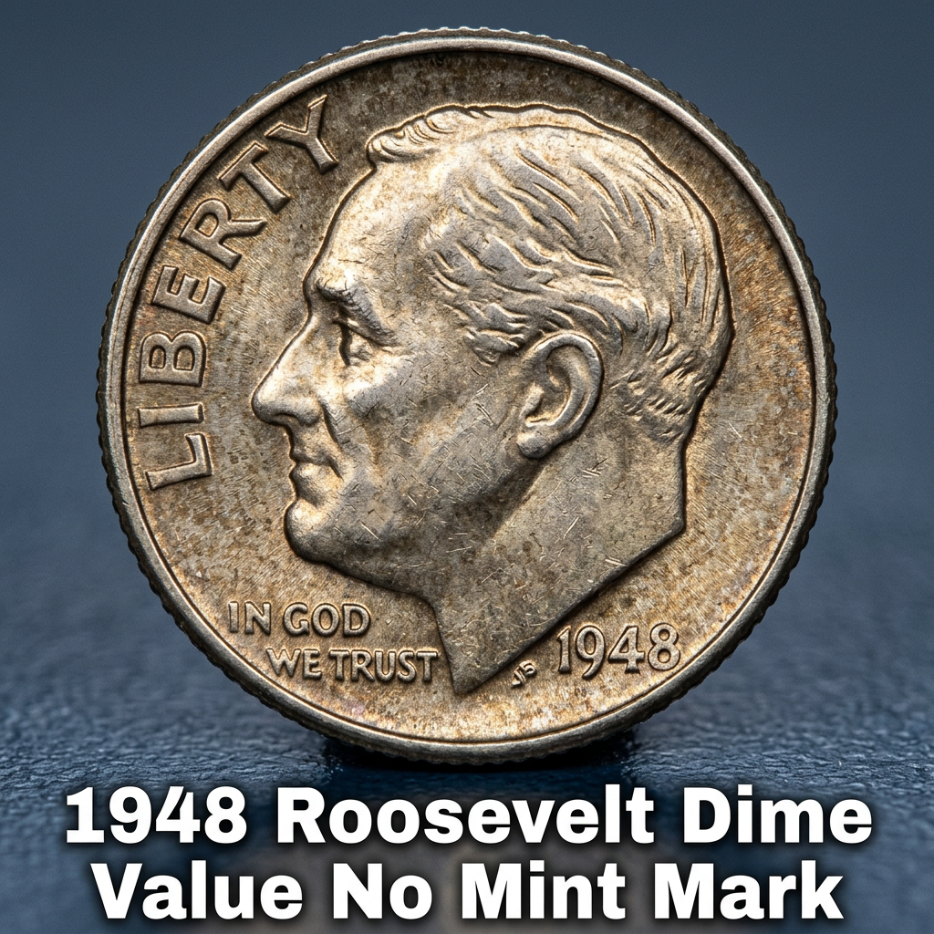 1948 Roosevelt Dime Value No Mint Mark What It's Really Worth Today